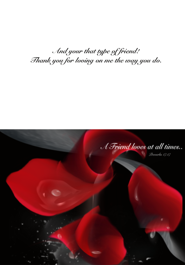 Petals Dew 1 "A Friends Love" Greeting Card - Image 2