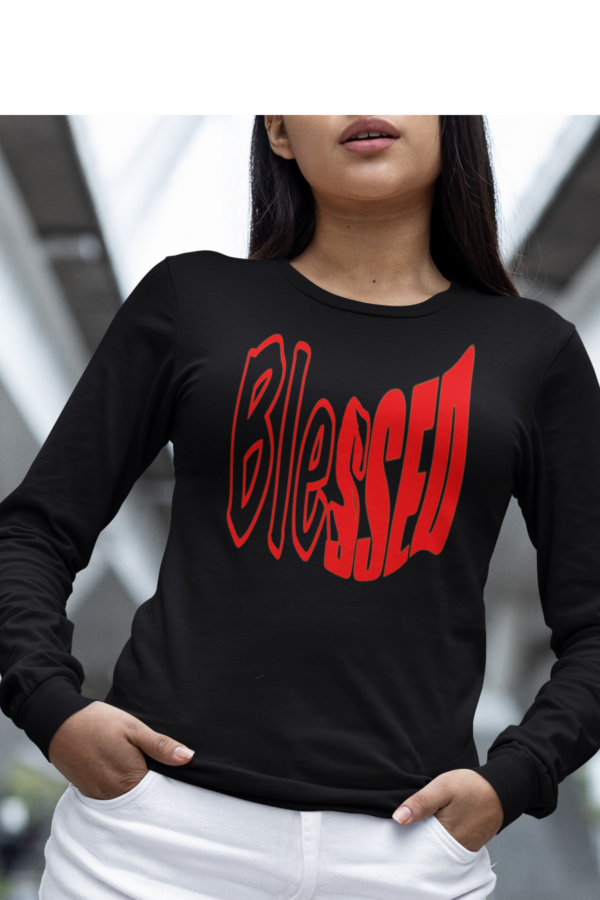 Blessed Color Blocked Long Sleeve T Shirt - Image 2